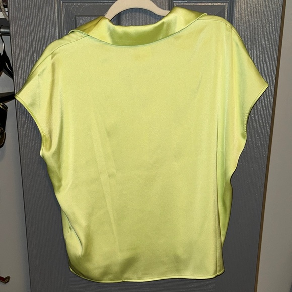 Rachel Zoe Women's Light Green Satin Button Down Shirt - Picture 2 of 3